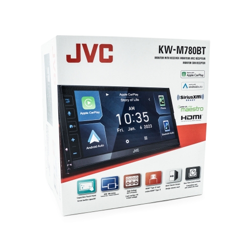 JVC KW-M780BT KW-M780BT 6.8-In. Car In-Dash Unit, Double-DIN Digital  Receiver with Touchscreen, Android Auto/Apple CarPlay, and SiriusXM Ready 