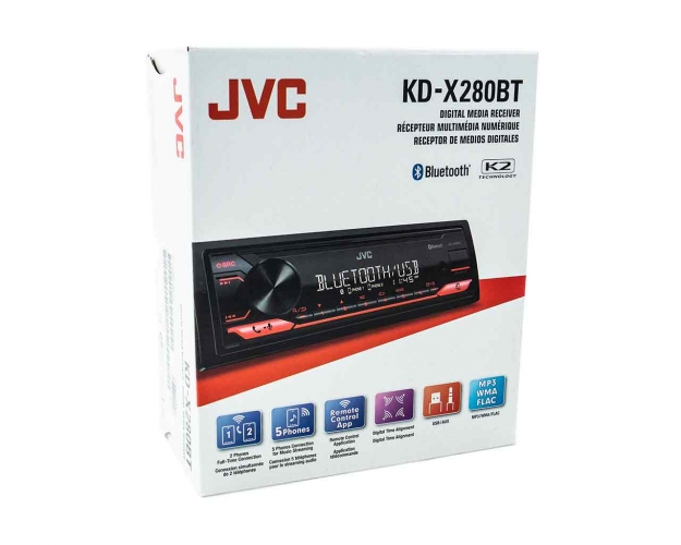 JVC KD-SX26BT Single Din Car Stereo, w/High Power Amplifier, AM/FM Radio,  Bluetooth Audio, USB, MP3 Player. Built for Smartphones